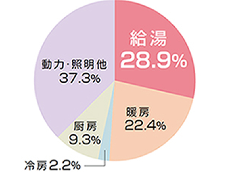 家庭内のエネルギーの割合